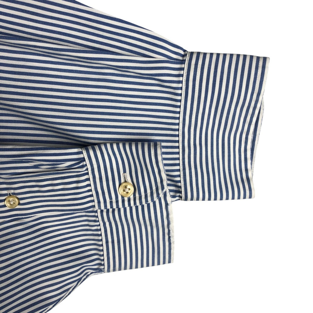 Ralph Lauren YARMOUTH Long Sleeve Button-Down Striped Shirt, Men's Size L cotton Blue type light blue Vintage Second Hand