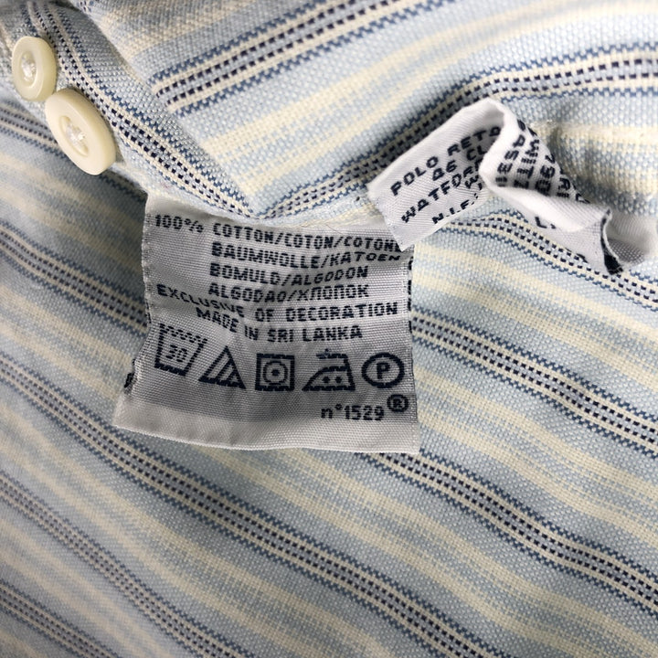 Ralph Lauren POLO by Ralph Lauren Multi-Stripe Long Sleeve Button-Down Striped Shirt, Men's Size Medium cotton Blue type light blue Vintage Second Hand