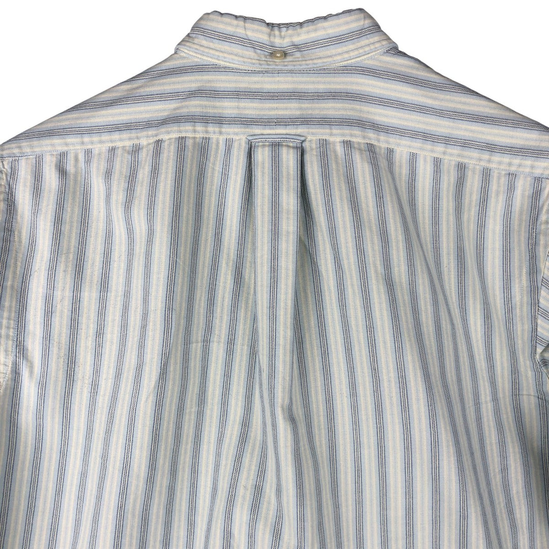 Ralph Lauren POLO by Ralph Lauren Multi-Stripe Long Sleeve Button-Down Striped Shirt, Men's Size Medium cotton Blue type light blue Vintage Second Hand