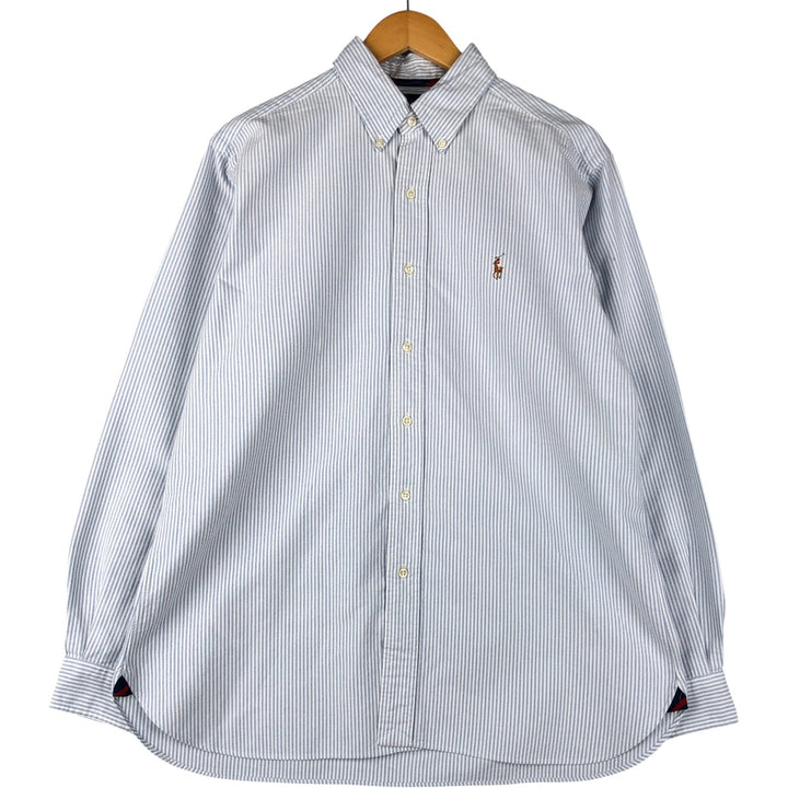 Ralph Lauren Classic Fit Long Sleeve Button Down Striped Shirt, Men's Size L cotton white type Vintage Second Hand