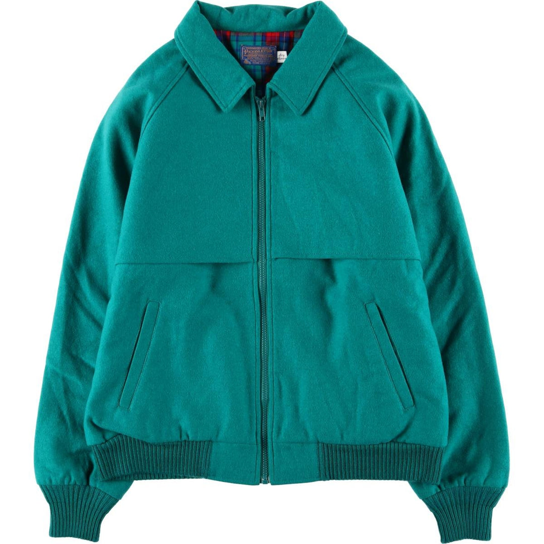 Vintage 1970'S Pendleton wool jacket, made in the USA, size M, men's wool Emerald green Vintage Second Hand