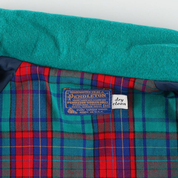 Vintage 1970'S Pendleton wool jacket, made in the USA, size M, men's wool Emerald green Vintage Second Hand