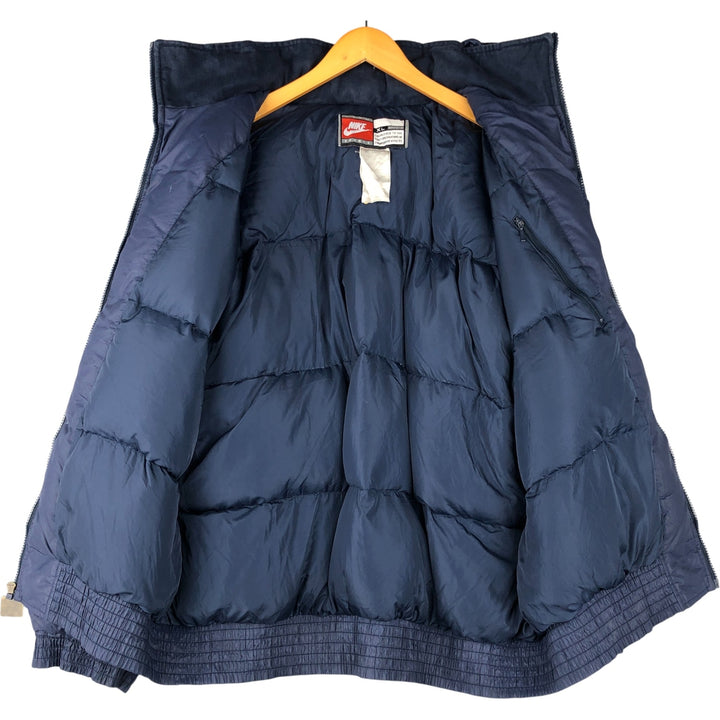 Vintage 90'S Nike Team Sports Down Jacket, Men's XL Nylon navy blue type Vintage Second Hand