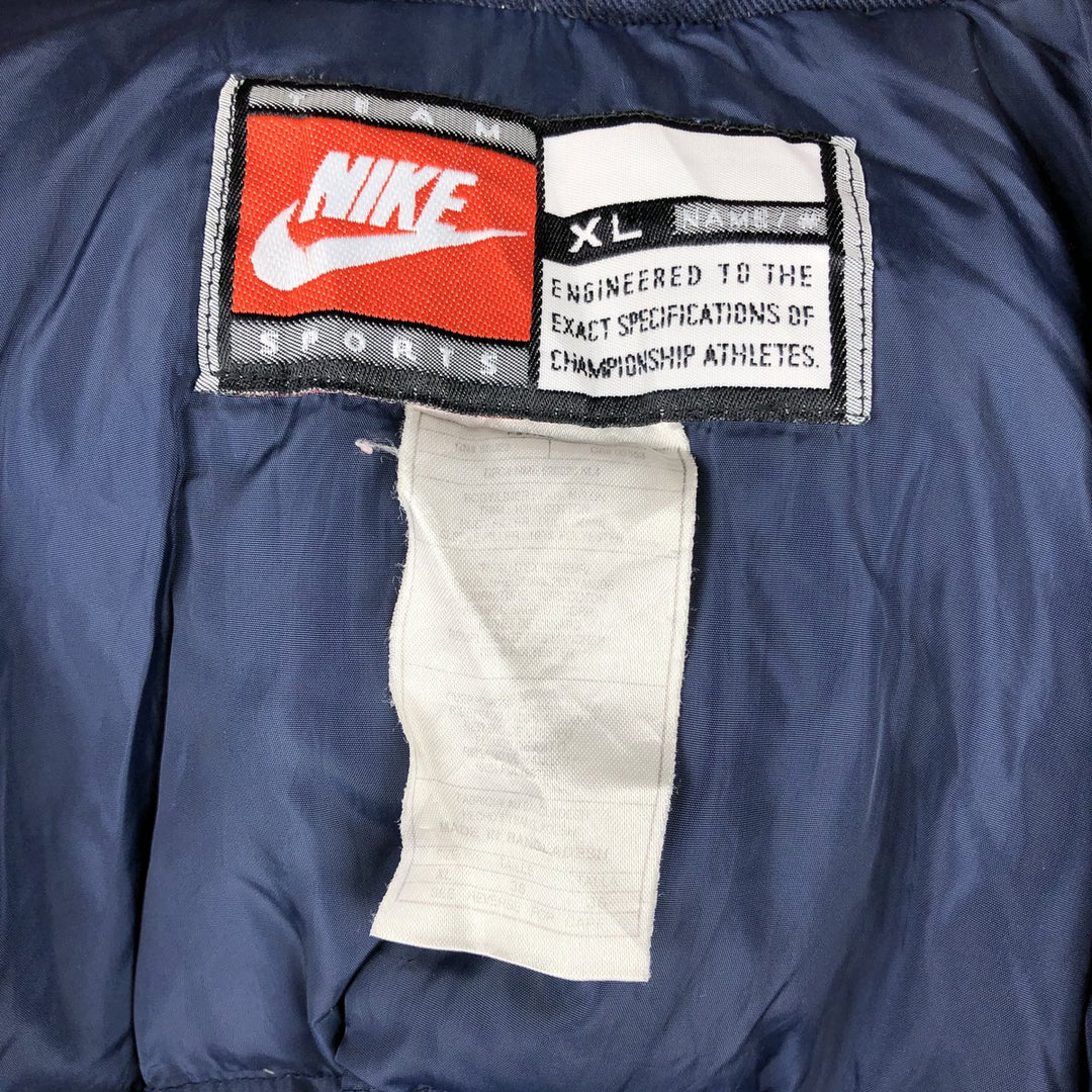Vintage 90'S Nike Team Sports Down Jacket, Men's XL Nylon navy blue type Vintage Second Hand