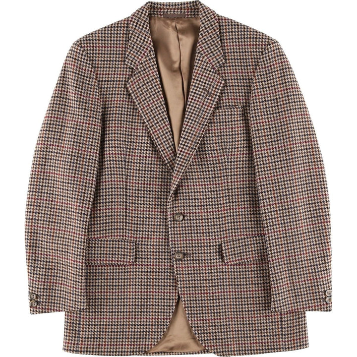 Burberry's Check Pattern Houndstooth Pattern Wool Tailored Jacket, Made in England, Men's Size Medium wool Beige type Vintage Second Hand