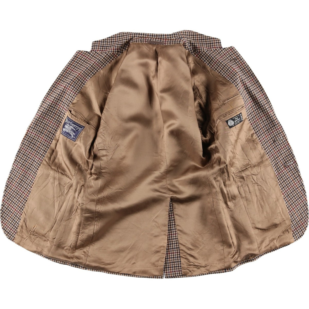 Burberry's Check Pattern Houndstooth Pattern Wool Tailored Jacket, Made in England, Men's Size Medium wool Beige type Vintage Second Hand