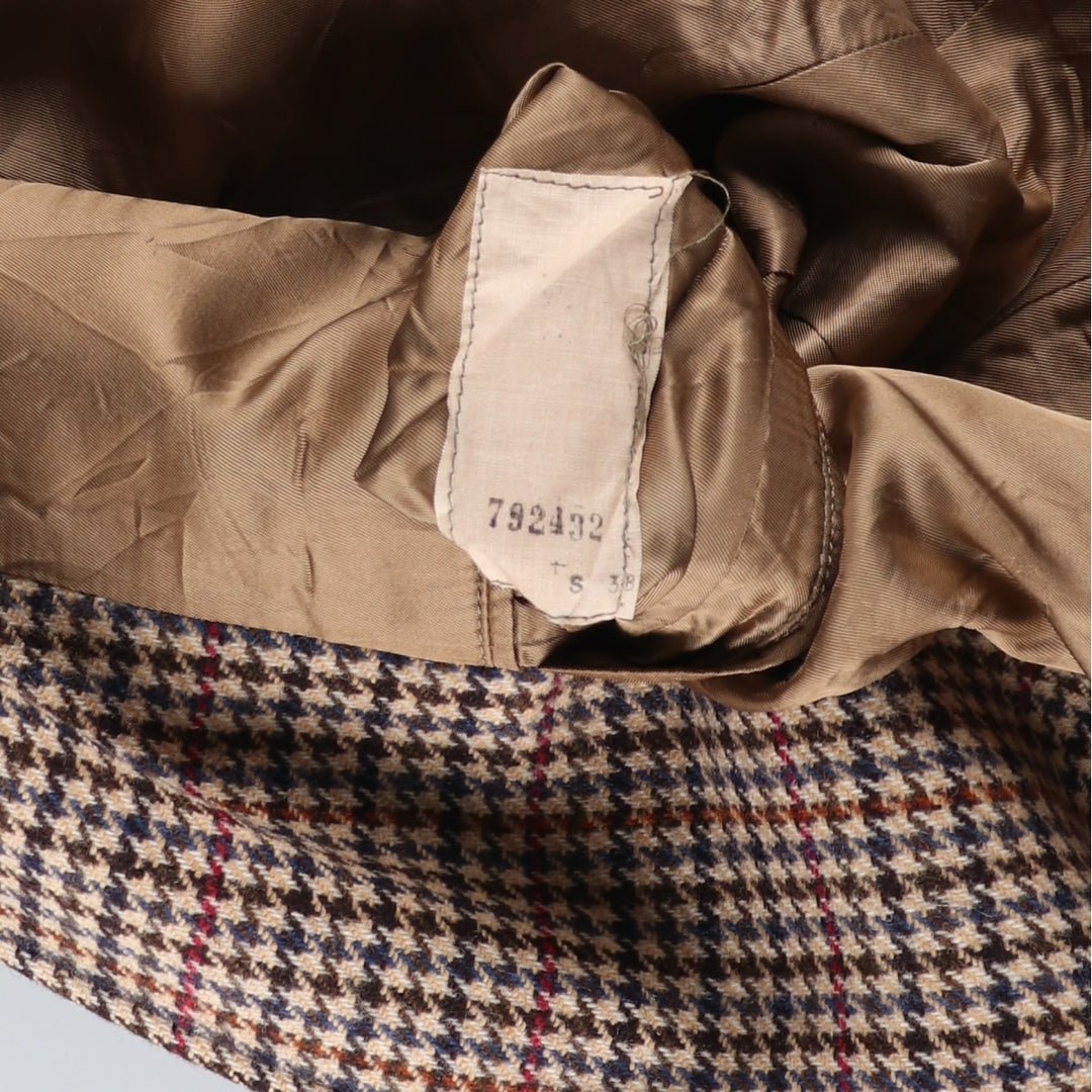Burberry's Check Pattern Houndstooth Pattern Wool Tailored Jacket, Made in England, Men's Size Medium wool Beige type Vintage Second Hand