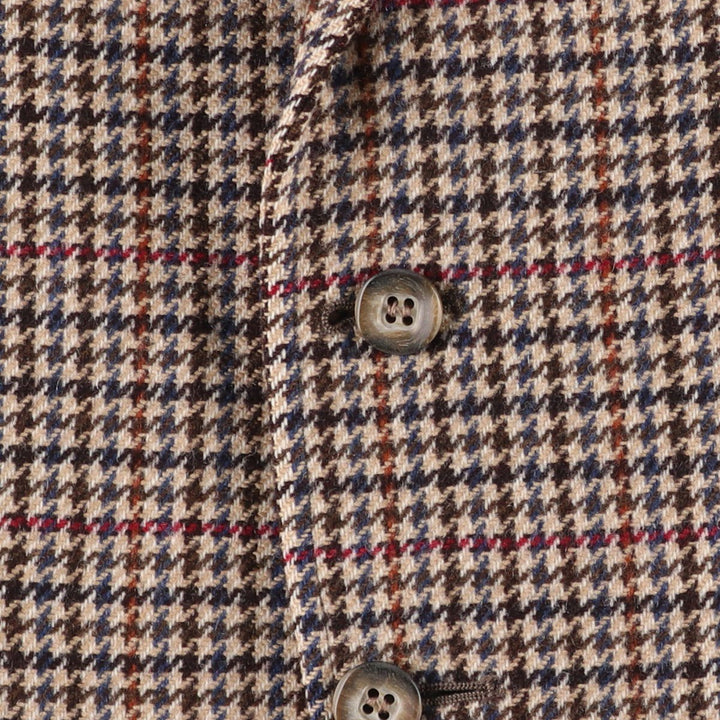 Burberry's Check Pattern Houndstooth Pattern Wool Tailored Jacket, Made in England, Men's Size Medium wool Beige type Vintage Second Hand