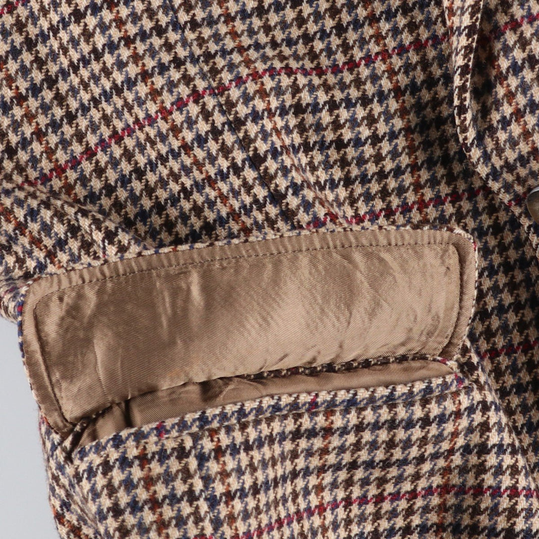 Burberry's Check Pattern Houndstooth Pattern Wool Tailored Jacket, Made in England, Men's Size Medium wool Beige type Vintage Second Hand