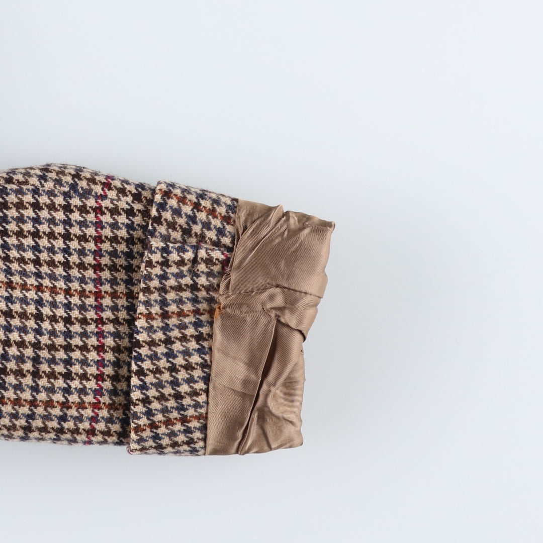 Burberry's Check Pattern Houndstooth Pattern Wool Tailored Jacket, Made in England, Men's Size Medium wool Beige type Vintage Second Hand