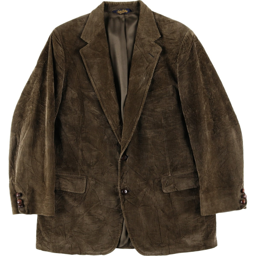 Brooks Brothers Corduroy Tailored Jacket, Made in USA, Men's Size L unclear brown type Vintage Second Hand