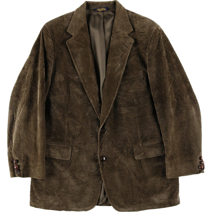 Brooks Brothers Corduroy Tailored Jacket, Made in USA, Men's Size L unclear brown type Vintage Second Hand