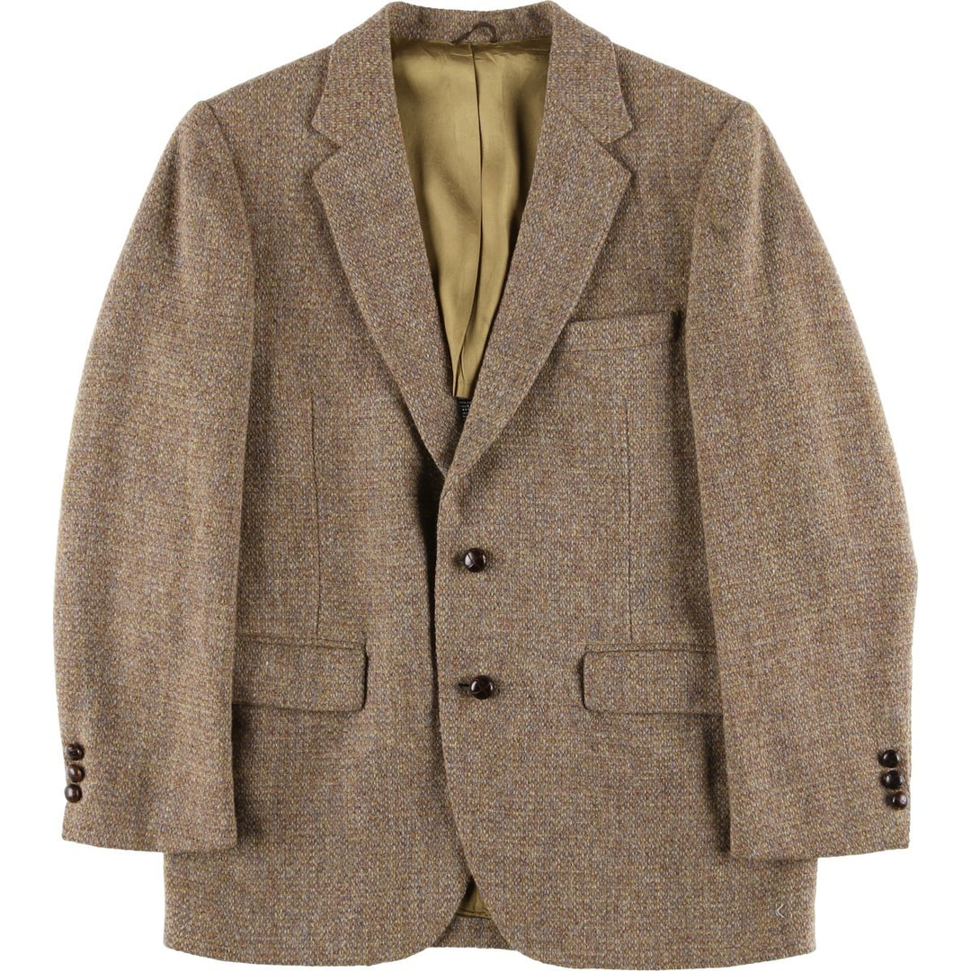 Vintage 1980'S Harris Tweed wool tailored jacket, size M, men's wool beige type brown Vintage Second Hand