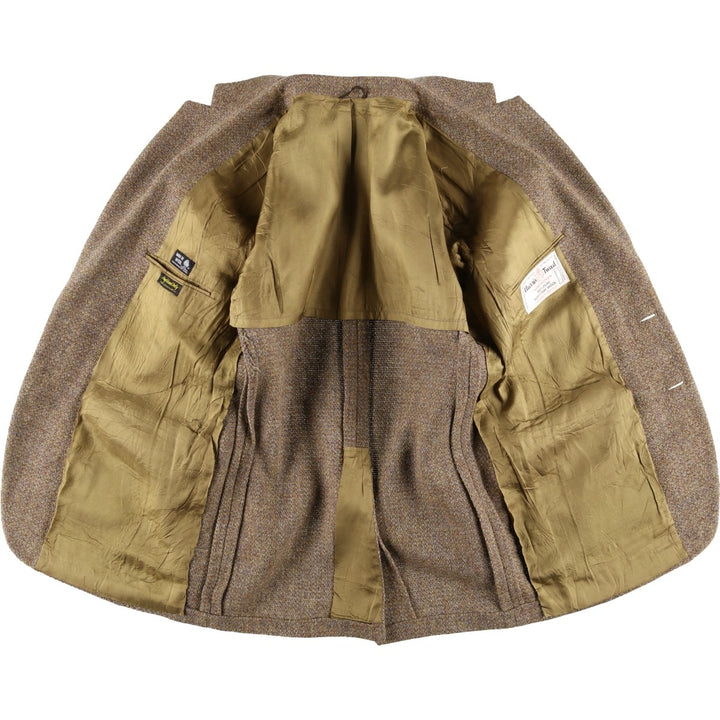 Vintage 1980'S Harris Tweed wool tailored jacket, size M, men's wool beige type brown Vintage Second Hand