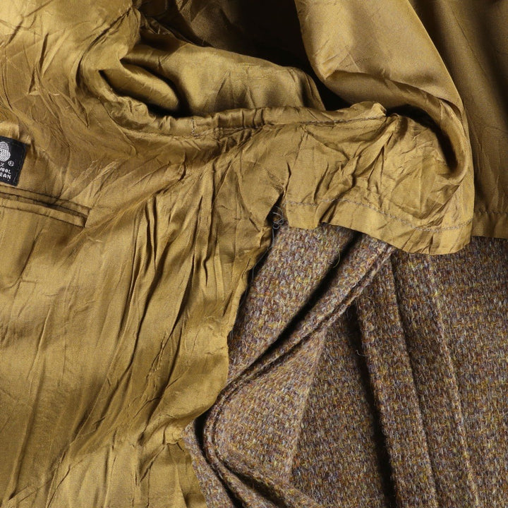 Vintage 1980'S Harris Tweed wool tailored jacket, size M, men's wool beige type brown Vintage Second Hand