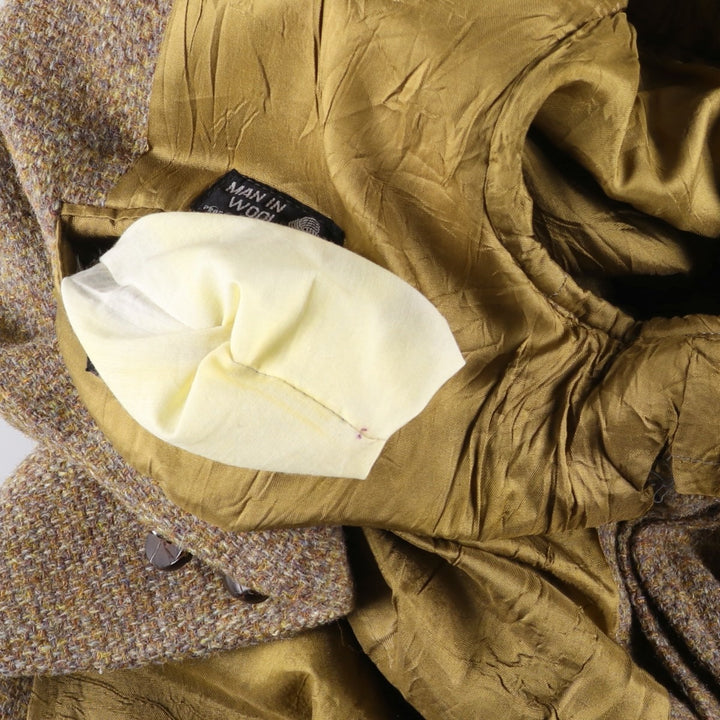 Vintage 1980'S Harris Tweed wool tailored jacket, size M, men's wool beige type brown Vintage Second Hand