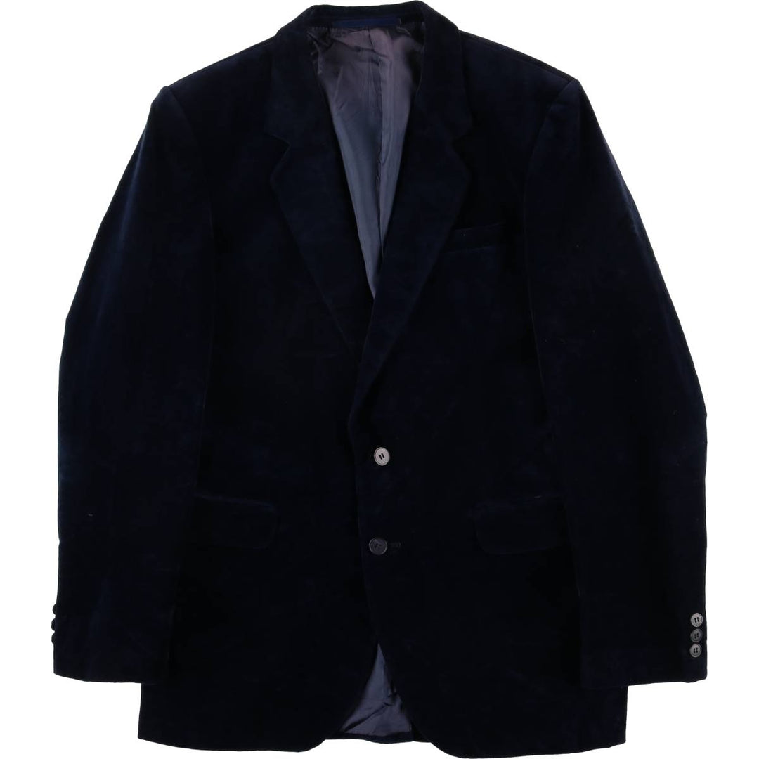 Vintage KDR Karl Peter's velour and cotton tailored jacket, size M, men's cotton navy blue type Vintage Second Hand