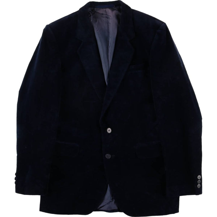 Vintage KDR Karl Peter's velour and cotton tailored jacket, size M, men's cotton navy blue type Vintage Second Hand