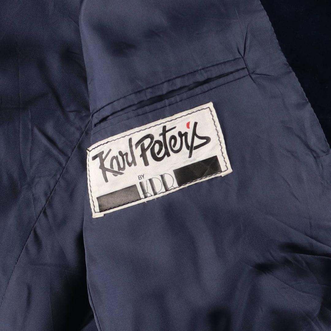 Vintage KDR Karl Peter's velour and cotton tailored jacket, size M, men's cotton navy blue type Vintage Second Hand