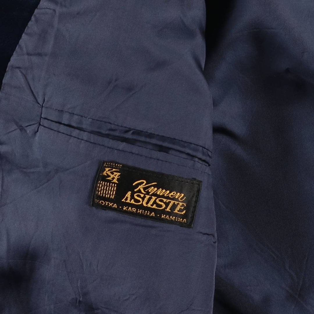Vintage KDR Karl Peter's velour and cotton tailored jacket, size M, men's cotton navy blue type Vintage Second Hand