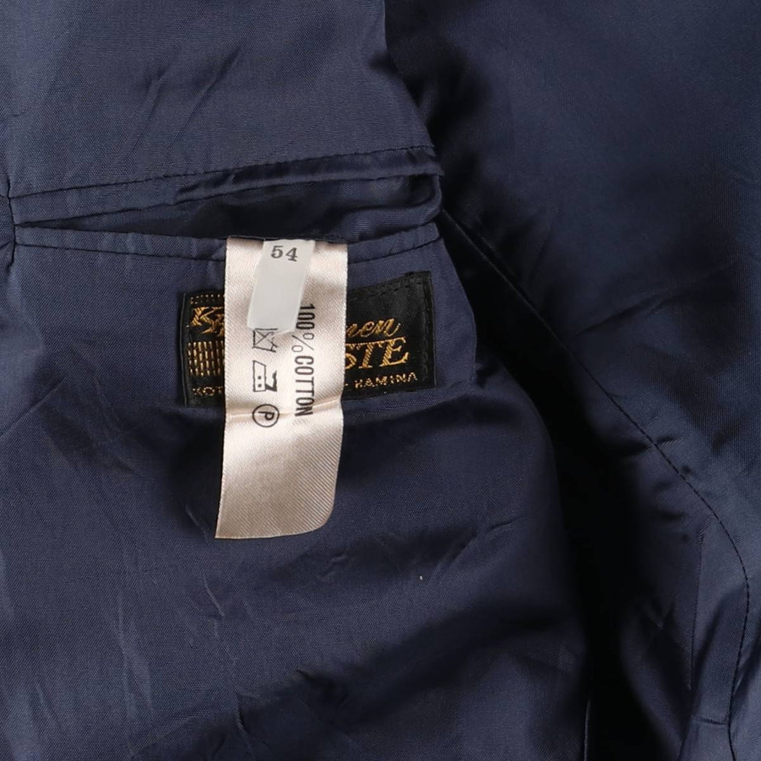 Vintage KDR Karl Peter's velour and cotton tailored jacket, size M, men's cotton navy blue type Vintage Second Hand