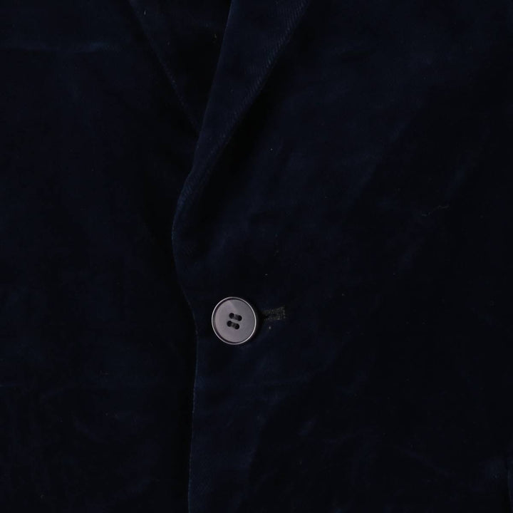 Vintage KDR Karl Peter's velour and cotton tailored jacket, size M, men's cotton navy blue type Vintage Second Hand