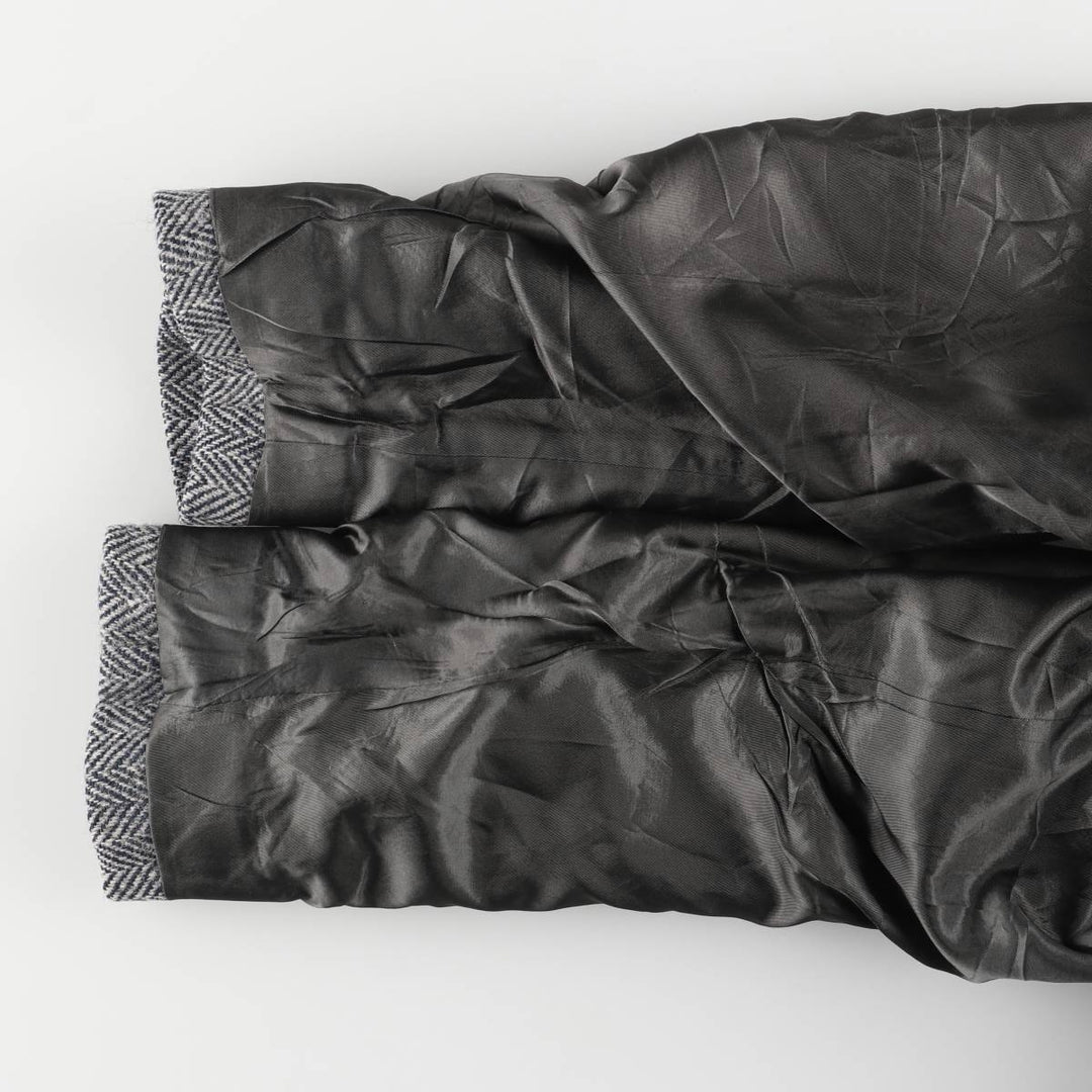 80s-90'S Redwood and Ross Harris Tweed Herringbone Wool Tailored Jacket, Made in USA, Men's Size Medium wool gray type Vintage Second Hand