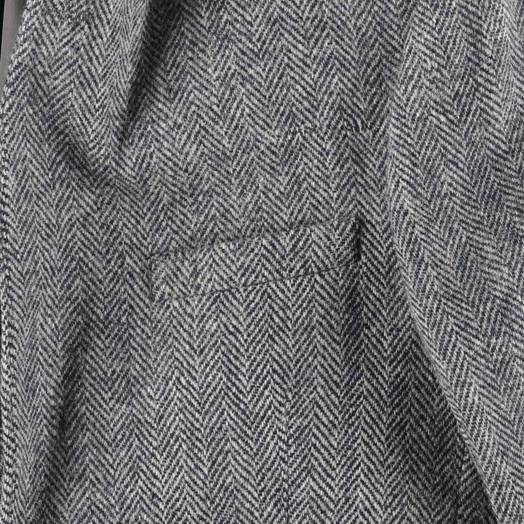 80s-90'S Redwood and Ross Harris Tweed Herringbone Wool Tailored Jacket, Made in USA, Men's Size Medium wool gray type Vintage Second Hand