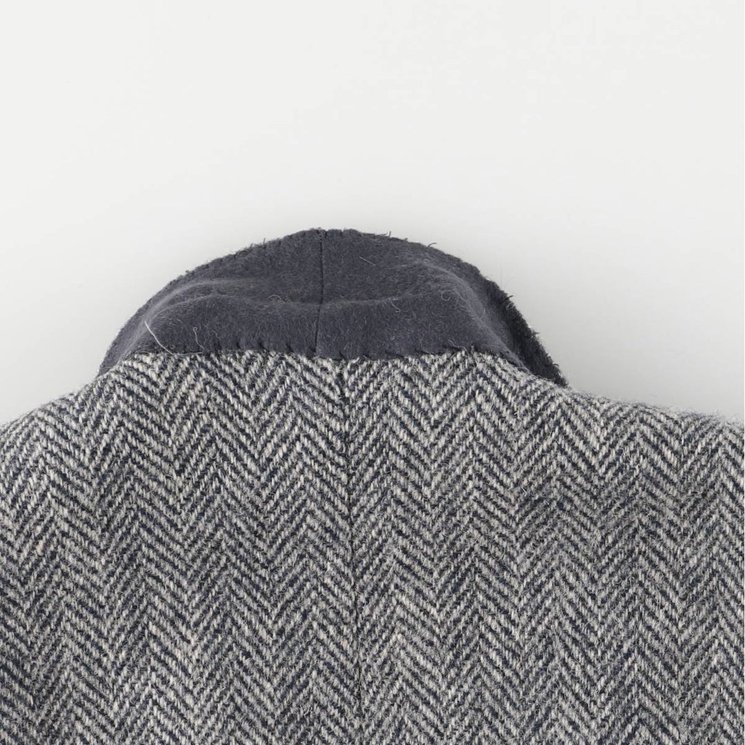 80s-90'S Redwood and Ross Harris Tweed Herringbone Wool Tailored Jacket, Made in USA, Men's Size Medium wool gray type Vintage Second Hand