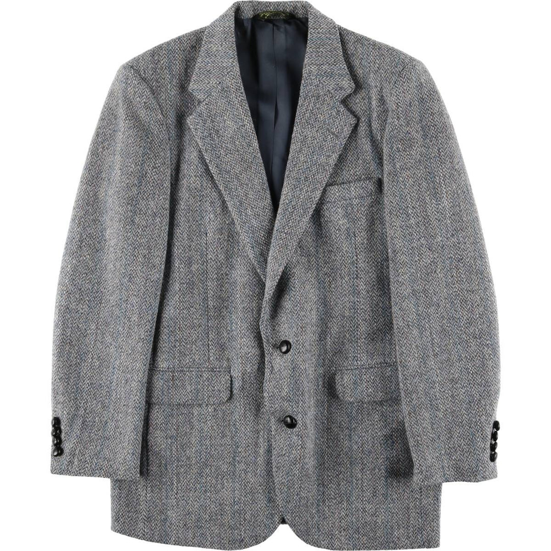 Vintage 80s-90'S Brooke and Deane herringbone wool tailored jacket, made in the USA, size M. wool gray type Vintage Second Hand