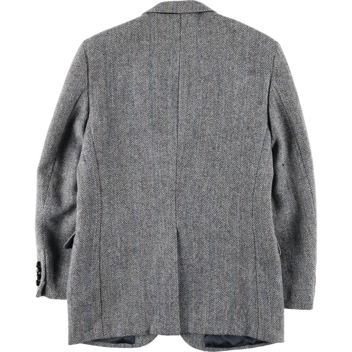 Vintage 80s-90'S Brooke and Deane herringbone wool tailored jacket, made in the USA, size M. wool gray type Vintage Second Hand