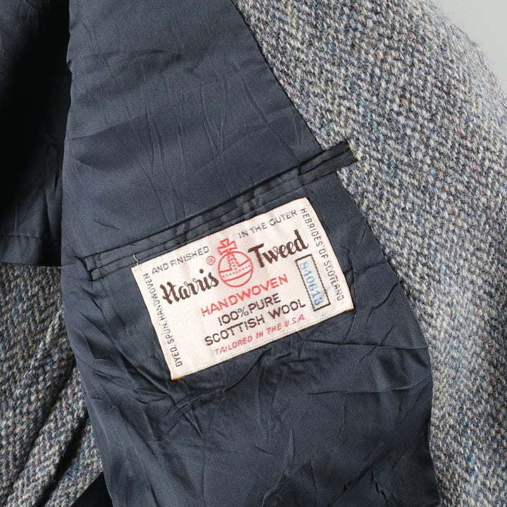 Vintage 80s-90'S Brooke and Deane herringbone wool tailored jacket, made in the USA, size M. wool gray type Vintage Second Hand