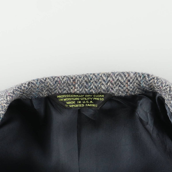 Vintage 80s-90'S Brooke and Deane herringbone wool tailored jacket, made in the USA, size M. wool gray type Vintage Second Hand