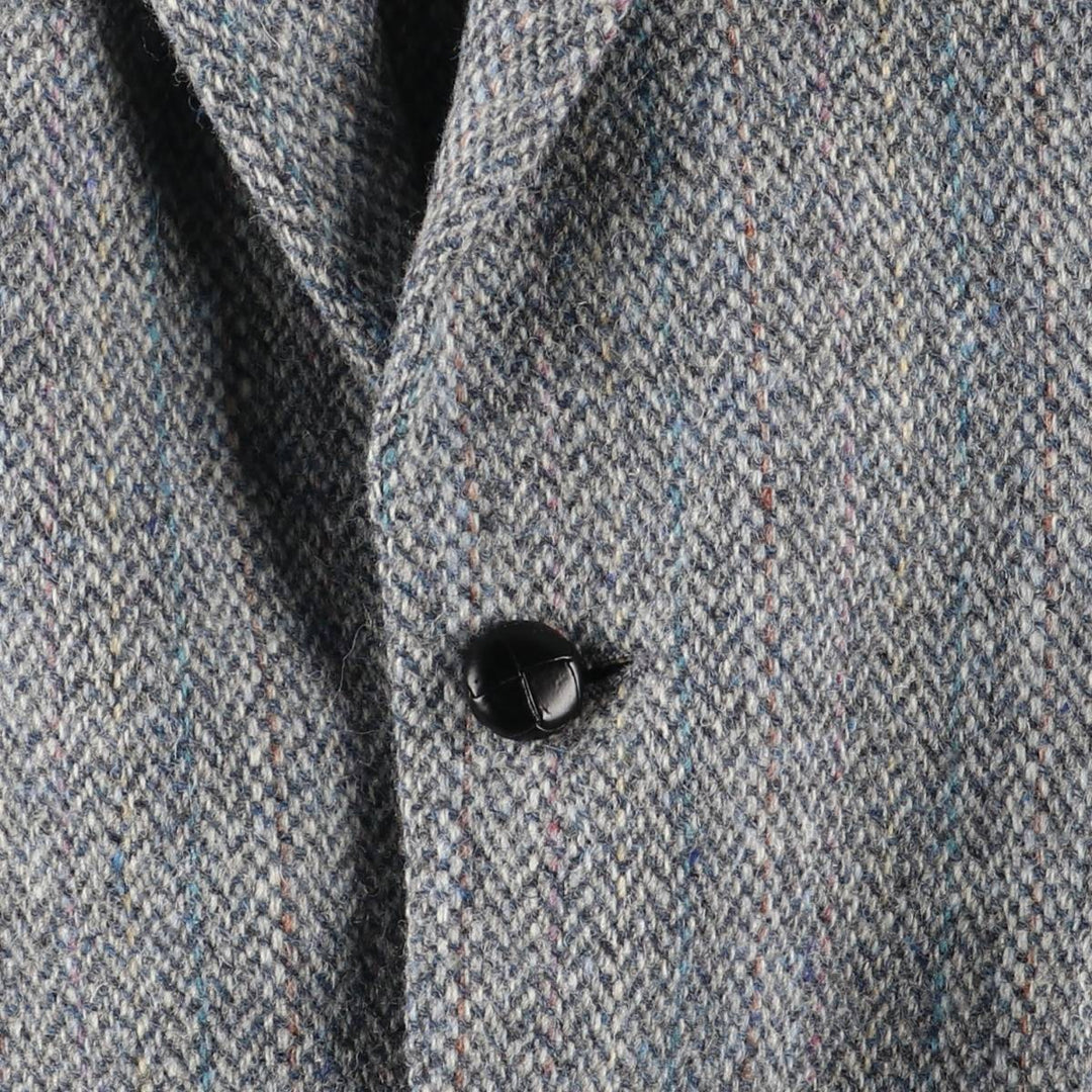 Vintage 80s-90'S Brooke and Deane herringbone wool tailored jacket, made in the USA, size M. wool gray type Vintage Second Hand