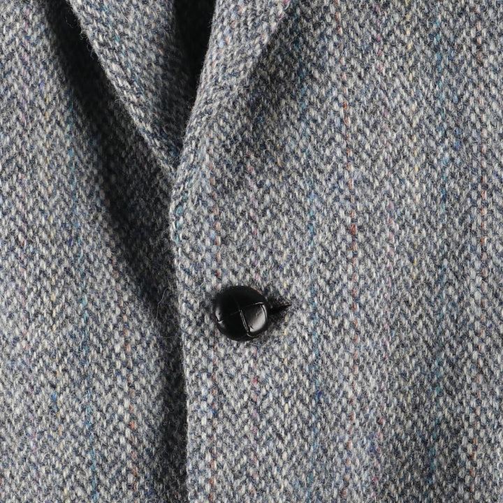 Vintage 80s-90'S Brooke and Deane herringbone wool tailored jacket, made in the USA, size M. wool gray type Vintage Second Hand