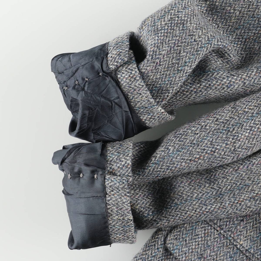 Vintage 80s-90'S Brooke and Deane herringbone wool tailored jacket, made in the USA, size M. wool gray type Vintage Second Hand