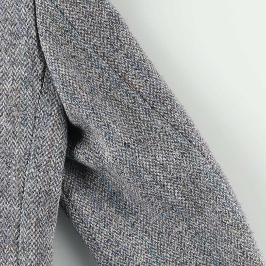 Vintage 80s-90'S Brooke and Deane herringbone wool tailored jacket, made in the USA, size M. wool gray type Vintage Second Hand