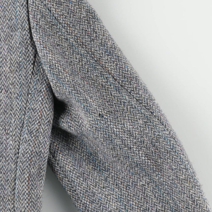 Vintage 80s-90'S Brooke and Deane herringbone wool tailored jacket, made in the USA, size M. wool gray type Vintage Second Hand