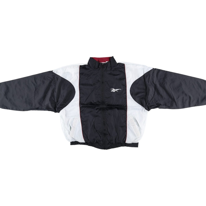 90'S Reebok Back Logo Nylon Jacket Men's Size L Vintage polyester black type Vintage Second Hand