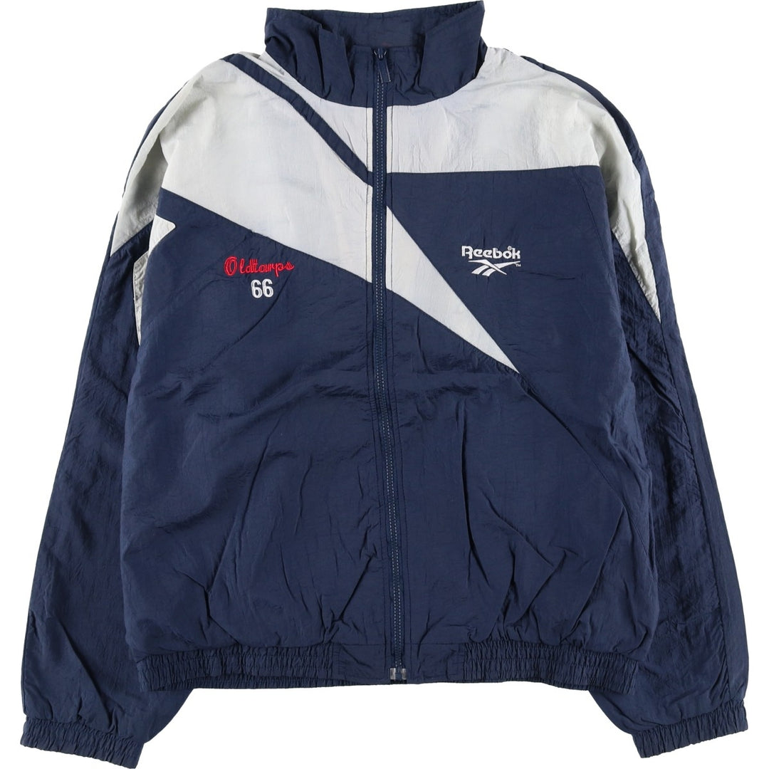 90'S Reebok nylon jacket, men's size L, vintage Nylon navy blue type Vintage Second Hand