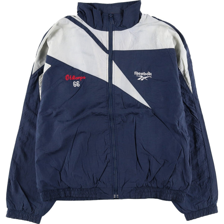 90'S Reebok nylon jacket, men's size L, vintage Nylon navy blue type Vintage Second Hand