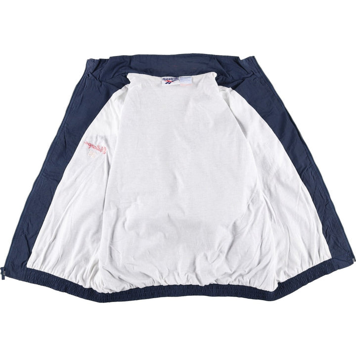 90'S Reebok nylon jacket, men's size L, vintage Nylon navy blue type Vintage Second Hand