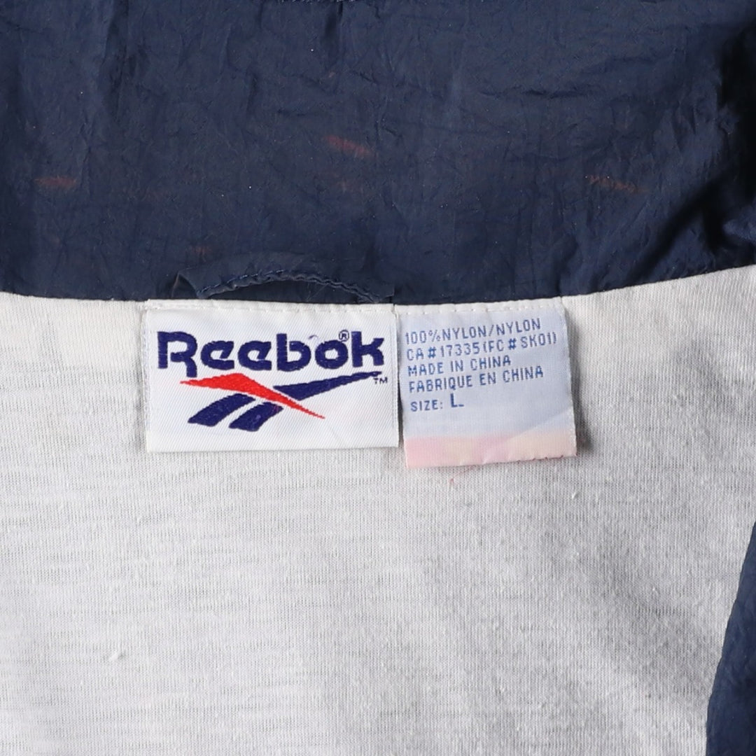 90'S Reebok nylon jacket, men's size L, vintage Nylon navy blue type Vintage Second Hand