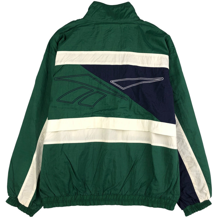 90'S Reebok Back Logo Nylon Jacket Men's Size L Vintage Nylon green type Vintage Second Hand