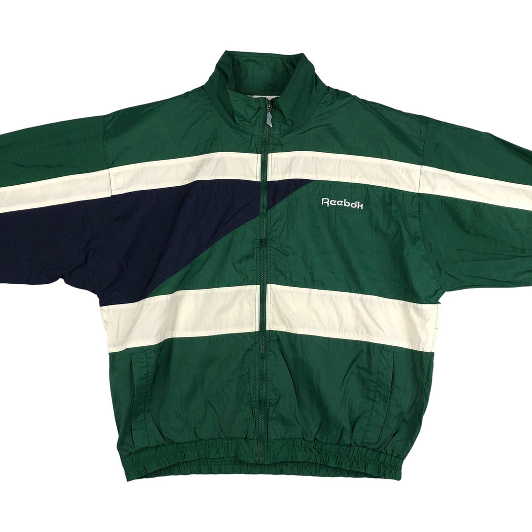 90'S Reebok Back Logo Nylon Jacket Men's Size L Vintage Nylon green type Vintage Second Hand