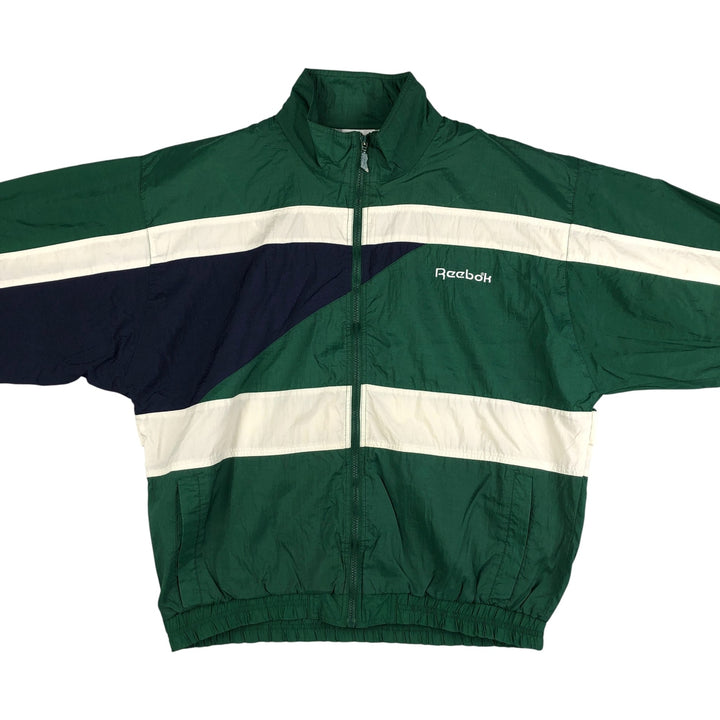 90'S Reebok Back Logo Nylon Jacket Men's Size L Vintage Nylon green type Vintage Second Hand