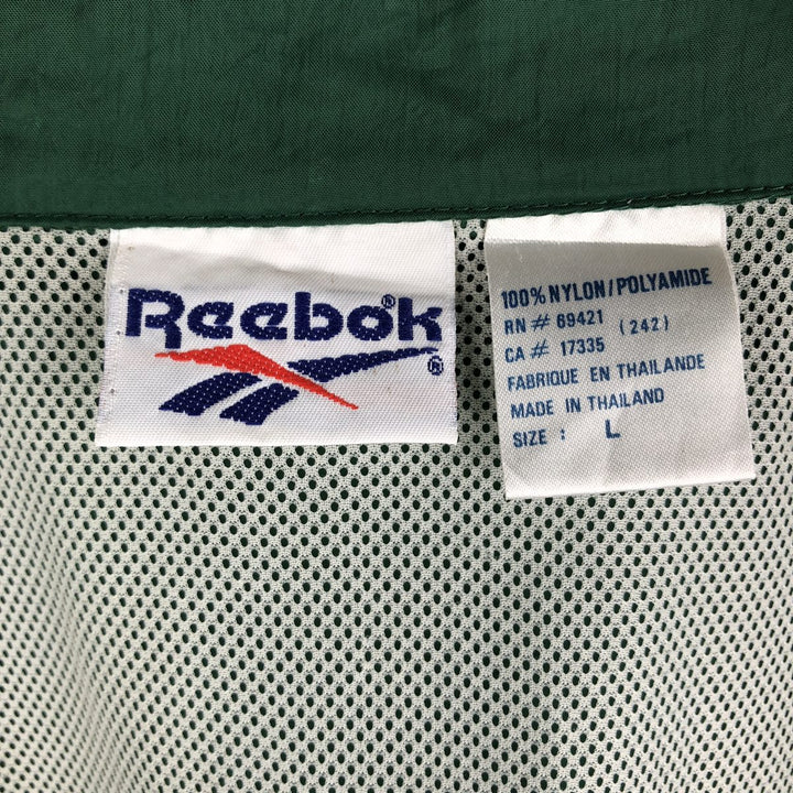 90'S Reebok Back Logo Nylon Jacket Men's Size L Vintage Nylon green type Vintage Second Hand