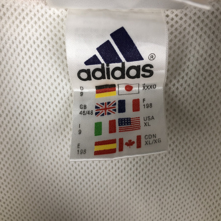 Vintage 90'S Adidas half-zip hooded warm-up pullover, men's size XL polyester white type Vintage Second Hand