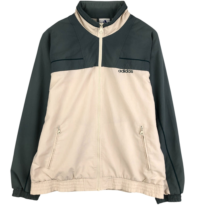 2000'S Adidas Back Logo Windbreaker, Men's Size Medium polyester Khaki type sage green Vintage Second Hand