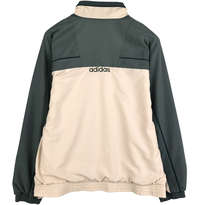 2000'S Adidas Back Logo Windbreaker, Men's Size Medium polyester Khaki type sage green Vintage Second Hand